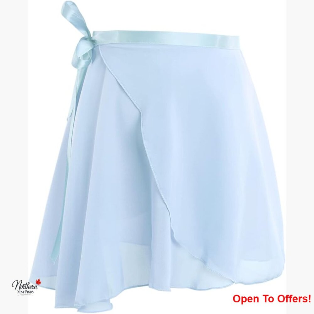 Semi-Sheer Chiffon Ballet Wrap Skirt with Adjustable Ties